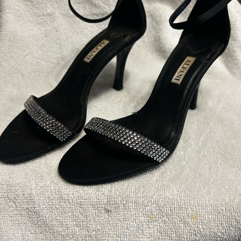 Alfani Black Crystal-Strap Stiletto Sandals